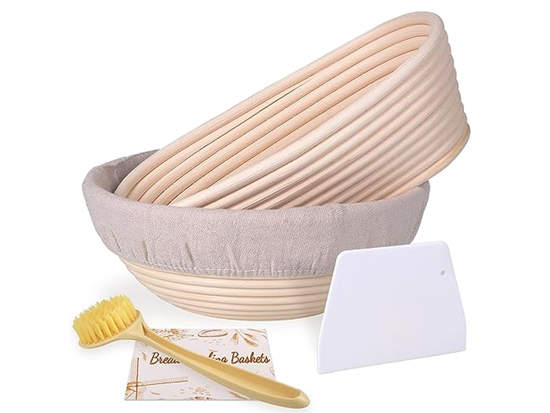 Kit di Panificazione per Pane di Grandi Dimensioni Ovale da 1Kg 9 Pollici Rettangolare in Rattan