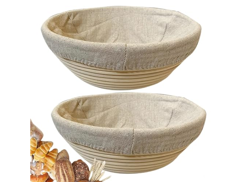 Set di 2 Cestini per Lievitazione Rotondi da 9 Pollici