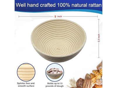 Set di 2 Cestini per Lievitazione Rotondi da 9 Pollici