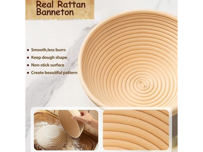 Set di Fodere per Banneton Ovali Professionali con Telaio in Rattan Premium
