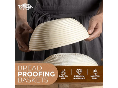 Cestino per Fermentazione del Pane in Rattan Ovale Banneton da 9 Pollici Rotondo