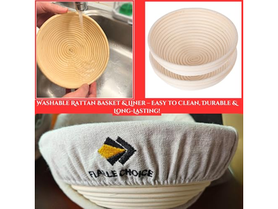 Set di Cestini per Lievitazione 2 Rotondi e Ovali 3 Pezzi Banneton per Pane 5 Pezzi Vendita Calda