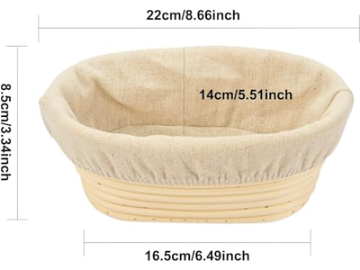 Pentola per Fermentazione del Pane in Rattan Canna Banneton Cestino per Lievitazione